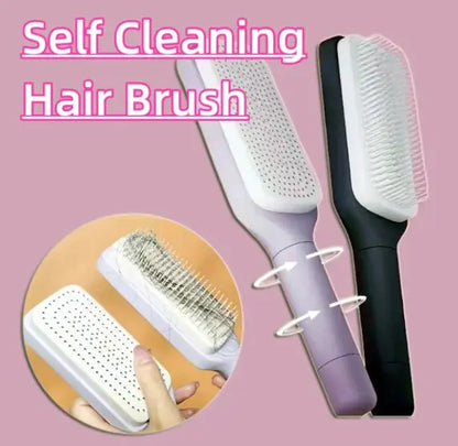 4-in-1 Self-Cleaning Hair Brush